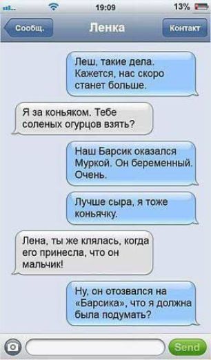Лена ты же клялась когда его принесла что он мальчик Ну он отозвался на Барсика что я должна была подумать