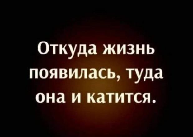 Откуда жизнь появилась туда она и катится