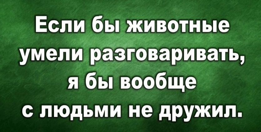 Еспи бы животные умепи раэговаривать я бы вообще с людьми не дружил