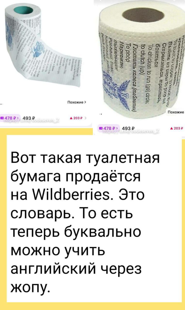 а7вр 493р аувр 493р Вот такая туалетная бумага продаётся на Пабегиес Это словарь То есть теперь буквально можно учить английский через жопу