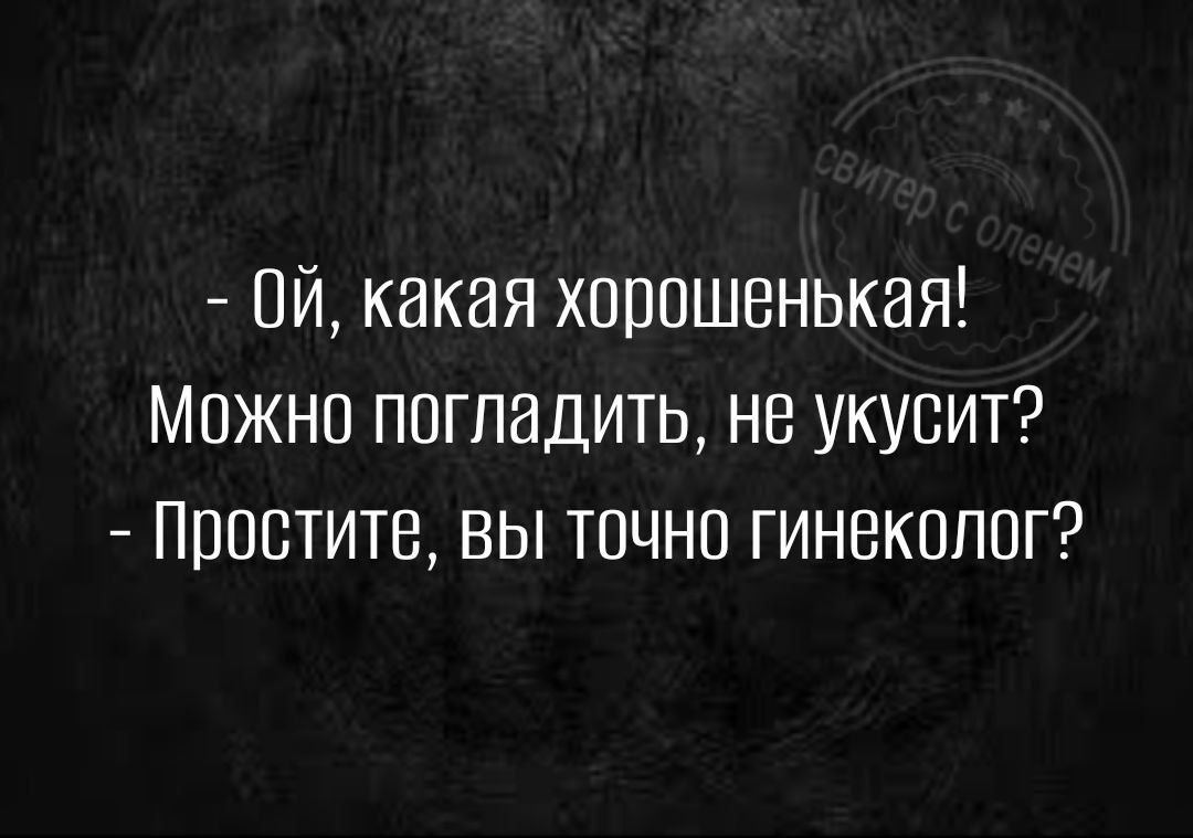 0й какая хорошенькая Можно погладить не укусит Простите вы точно гинеколог