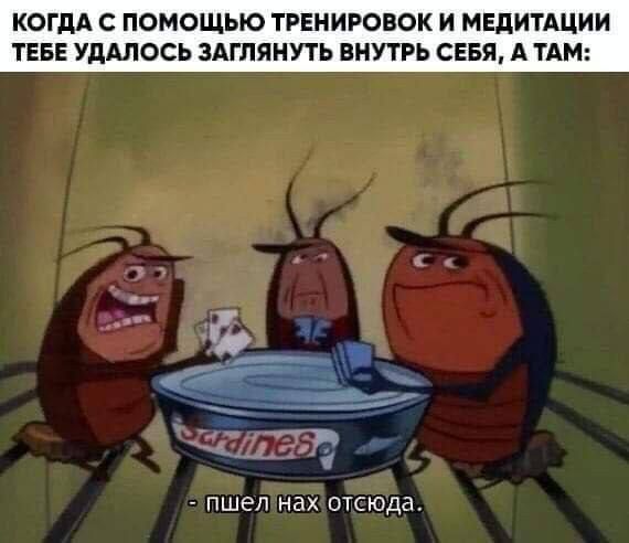 КОГДА С ПОМОЩЬЮ ТРЕНИРОВОК И МЕДИТАЦИИ ТЕБЕ УДАЛОСЬ ЗАГЛЯНУТЬ ВНУТРЬ СЕБЯ А ТА пшелнахотсюда