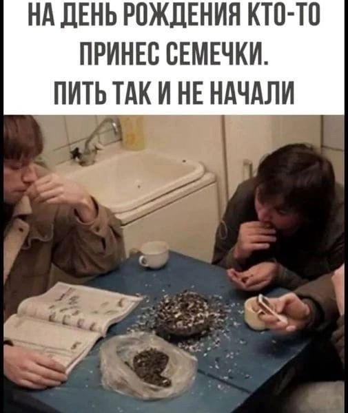 НА ДЕНЬ РОЖДЕНИЯ КТО ТО ПРИНЕС СЕМЕЧКИ ПИТЬ ТАК И НЕ НАЧАЛИ