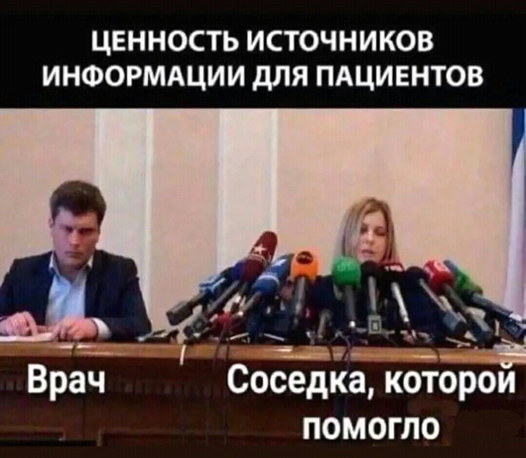 ЦЕННОСТЬ ИСТОЧНИКОВ ИНФОРМАЦИИ ДЛЯ ПАЦИЕНТОВ УРОЙ Коь Соседка которои помогло К Ч Врач