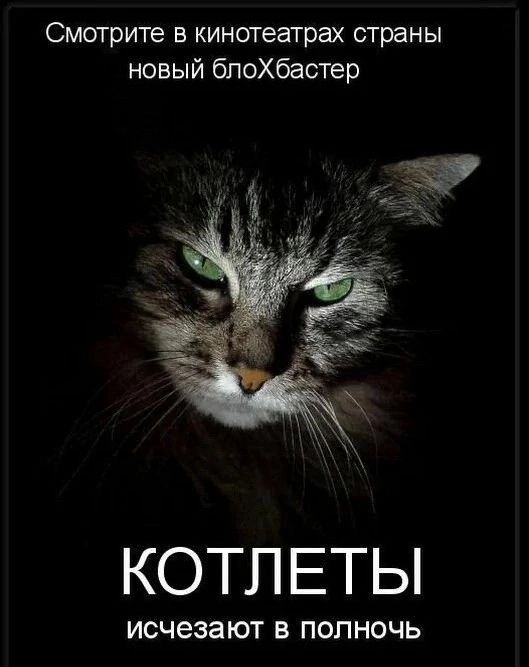 Смотрите в кинотеатрах страны е 1чШе1де 4е 1о КОТЛЕТЫ исчезают в полночь