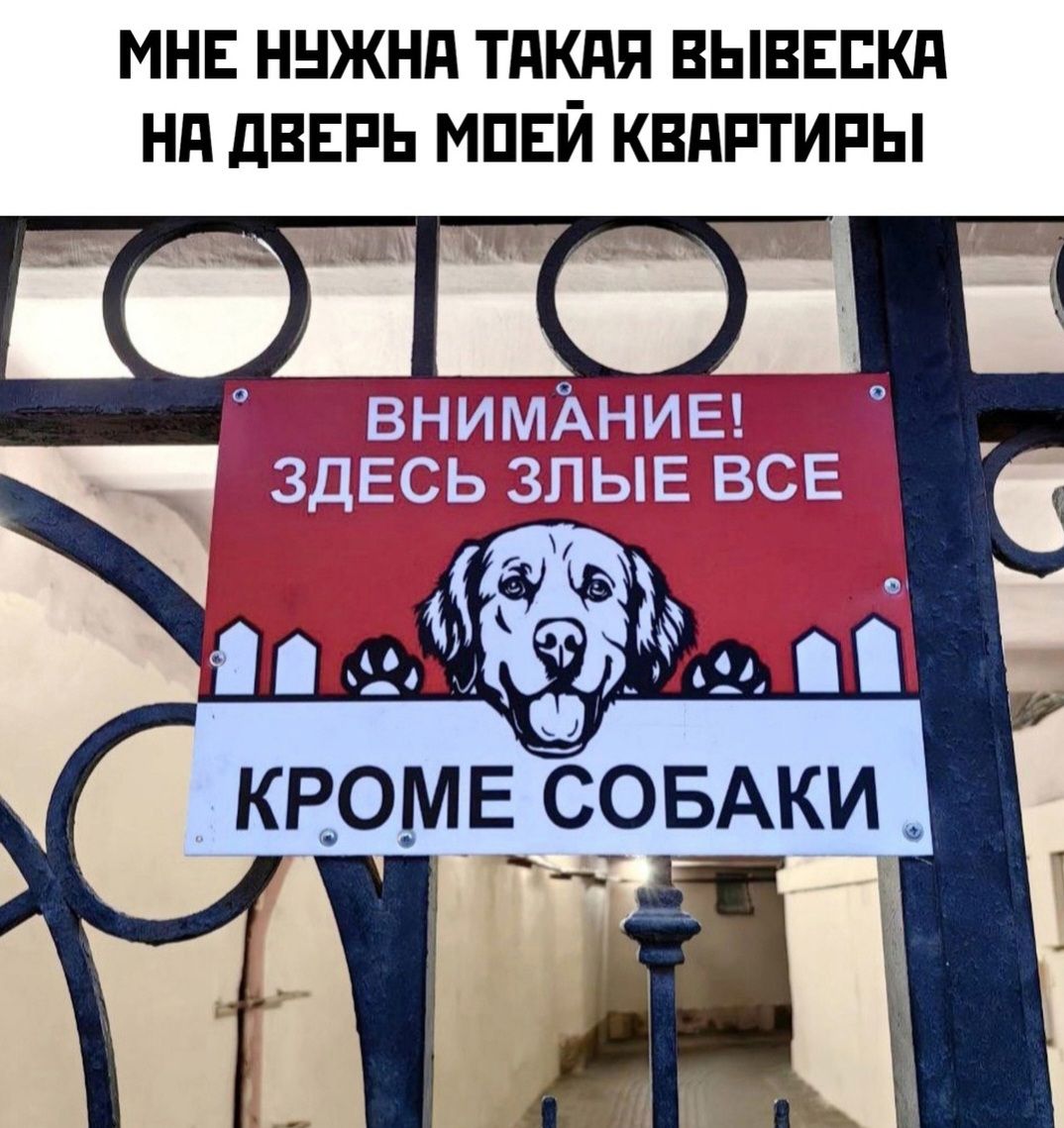 МНЕ НУЖНА ТАКАЯ ВЫВЕСКА НА ДВЕРЬ МОЕЙ КВАРТИРЫ Н ОМ ЯА КРОМЕ_СБАКИ