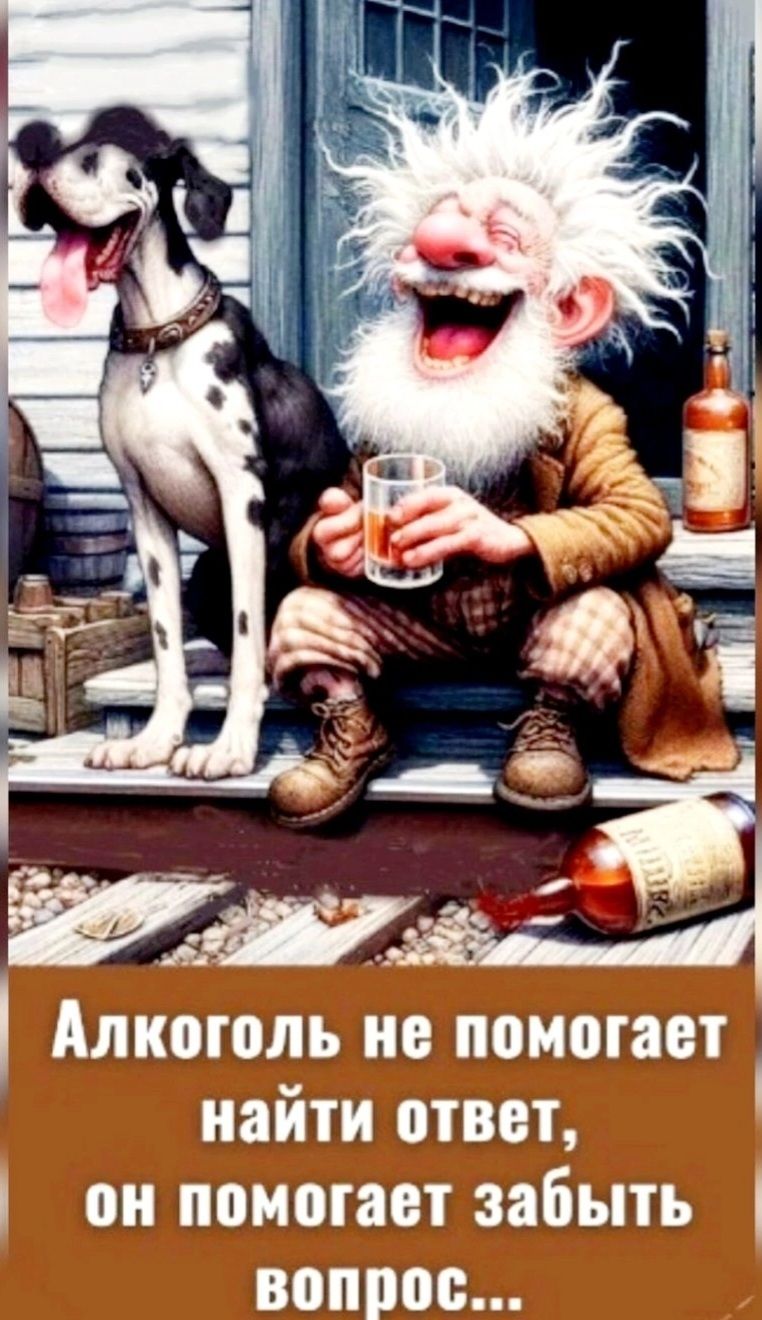 Алкоголь не помогает _ найти ответ он помогает забыть воПрос