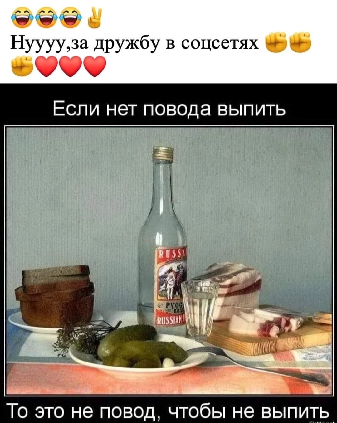 Ф Нууууза дружбу в соцсетях Если нет повода выпить То это не повод чтобы не выпить