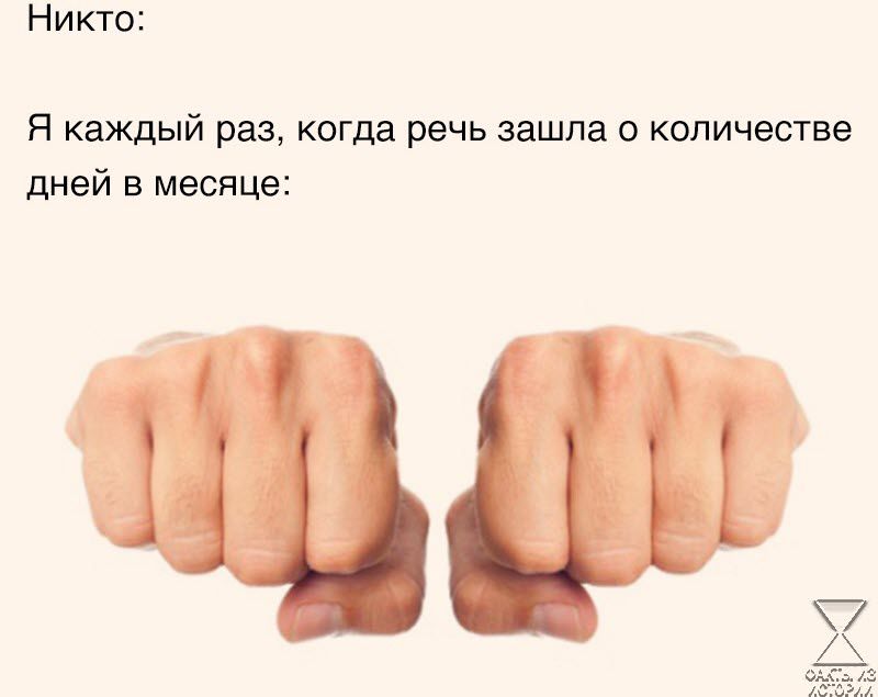 Никто Я каждый раз когда речь зашла о количестве дней в месяце