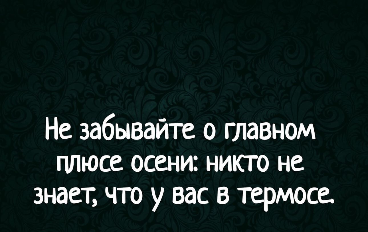 Не забывайте о главном плюсе осени никто не знает что у вас в термосе