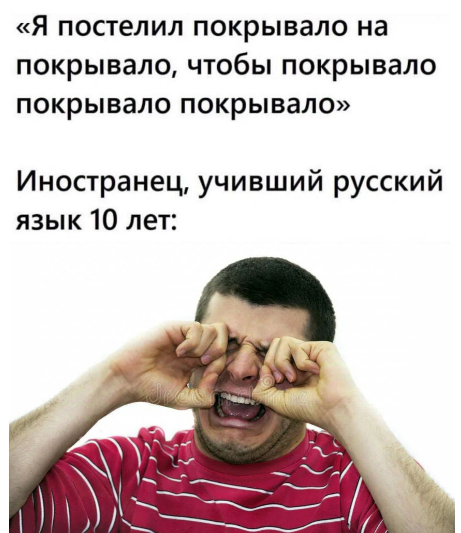 Я постелил покрывало на покрывало чтобы покрывало покрывало покрывало Иностранец учивший русский язык 10 лет