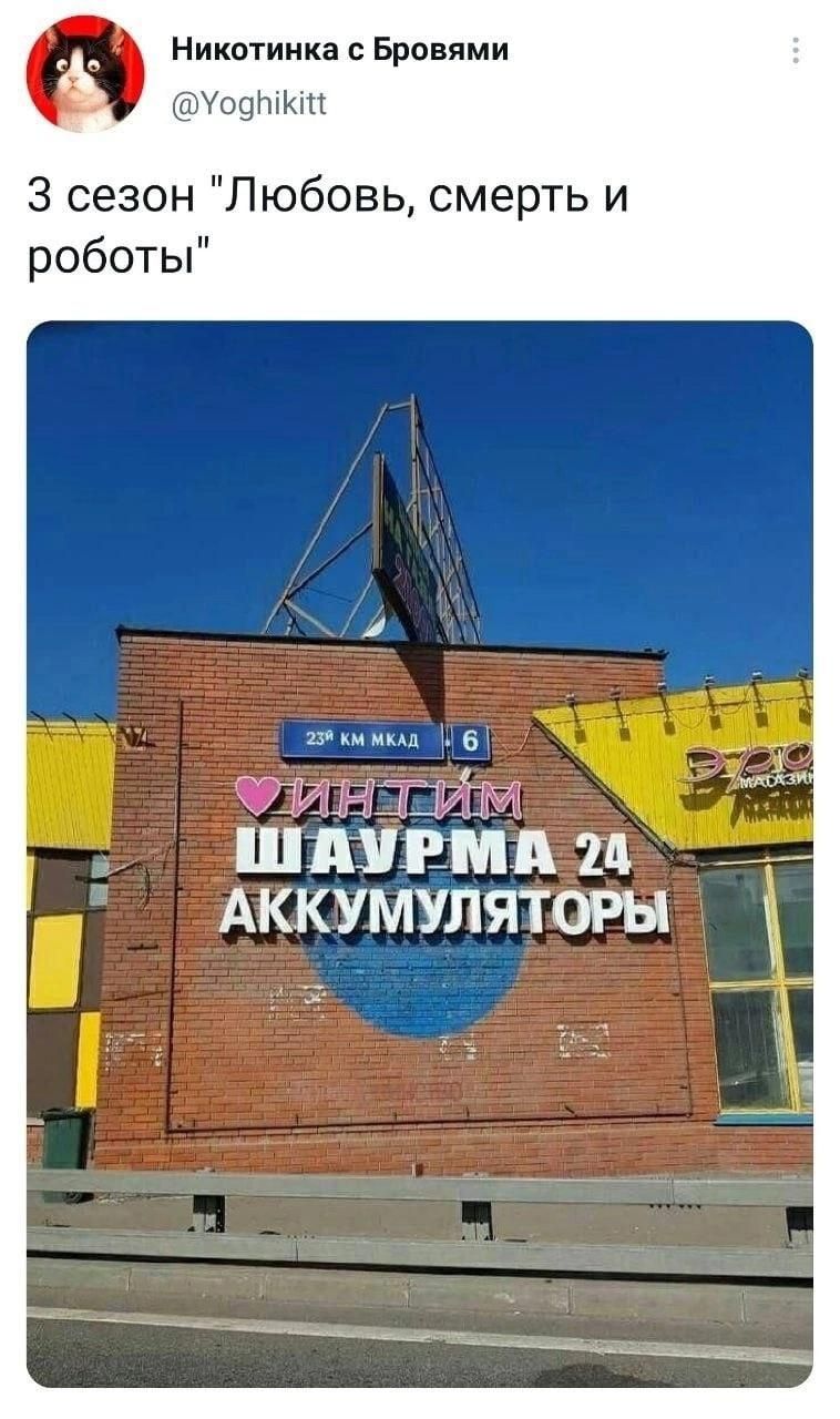 Никотинка с Бровями УоднКи З сезон Любовь смерть и роботы 23 км мкмд 6 ЕГ Г р ШАУРМА 24 АККУМУЛЯТОРЫ