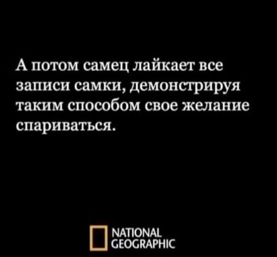 А потом самец лайкает все записи самки демонстрируя таким способом свое желание спариваться МАПОМА СЕОСКАРНИС