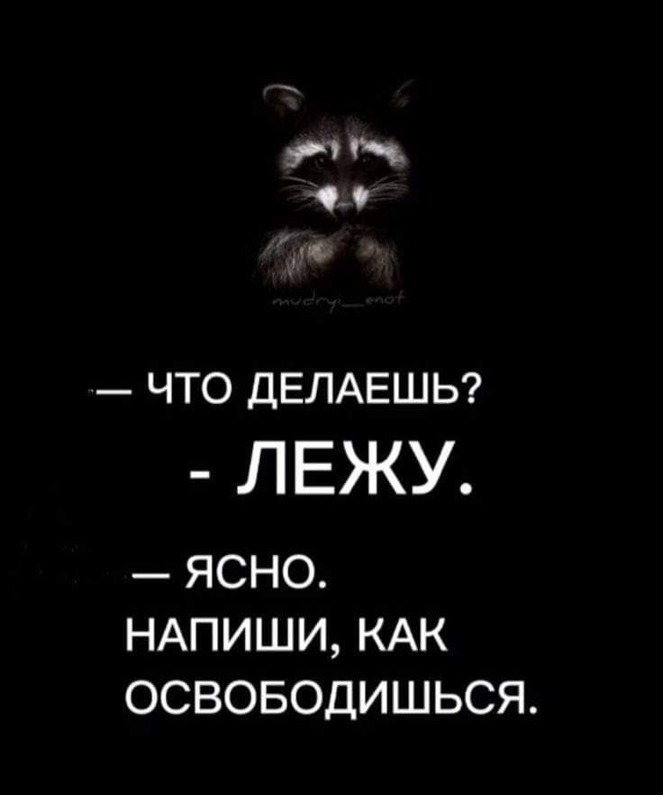 ЧТО ДЕЛАЕШЬ ЛЕЖУ ЯСНО НАПИШИ КАК ОСВОБОДИШЬСЯ