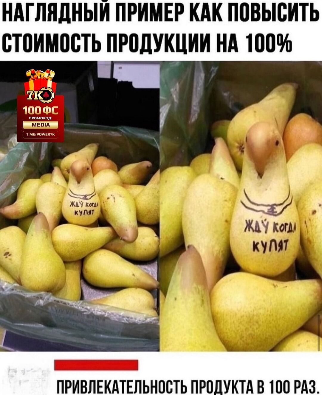 НАГЛЯДНЫЙ ПРИМЕР КАК ПОВЫСИТЬ СТПИМПСТЬ ПР0ДУКЦИИ НА 100 д ч 100Ф т _гі 1 у оа оААН ПРИВЛЕКАТЕЛЬНОСТЬ ПРОДУКТА В 100 РАЗ