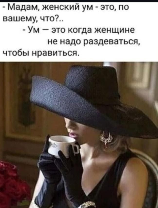 Мадам женский ум это вашему что Ум это когда женщине не надо раздеваться чтобы нравиться