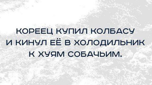 КОРЕЕЦ КУПИЛ КОЛБАСУ и кинУл ЕЁ в ХОЛОДдИЛЬНИК К ХУЯМ СОБАЧЬИМ