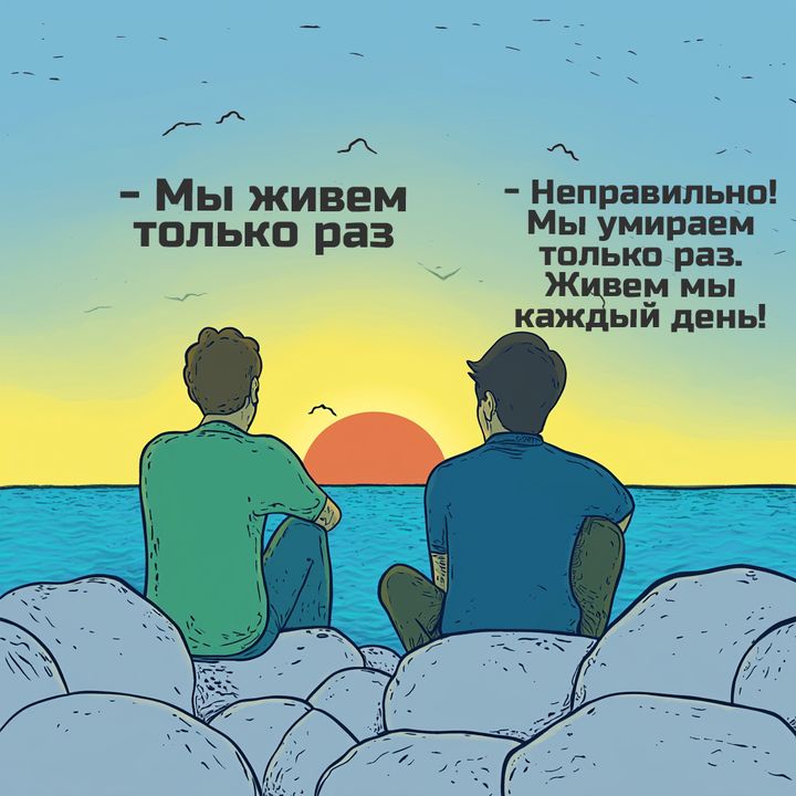 ы е 3 Мы живем Неправильно только раз Мы умираем только раз Живем мы н й день