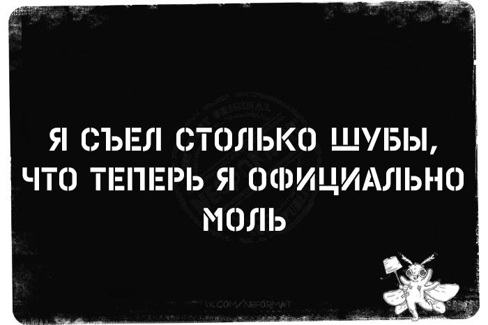 Я СЪЕЛ СТОЛЬКО ШУБЫ ЧТО ТЕПЕРЬ Я ОФИЦИАЛЬНО МОЛЬ