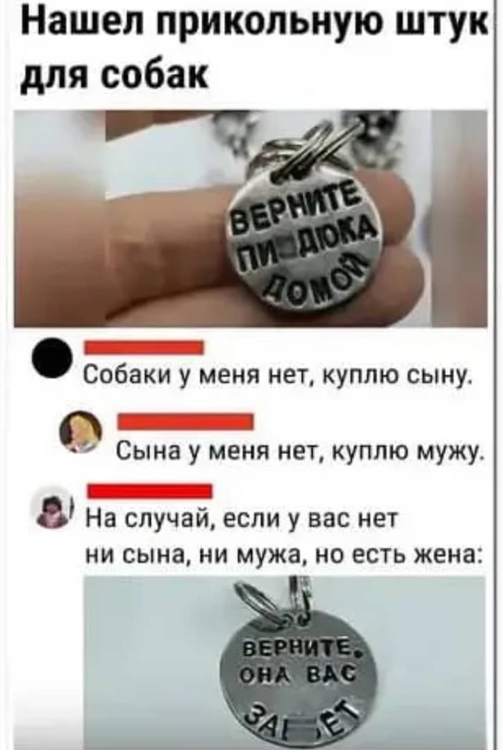 Нашел прикольную штук для собак Собаки у меня нет куплю сыну и Сына у меня нет куплю мужу Е На случай если у вас нет ни сына ни мужа но есть жена