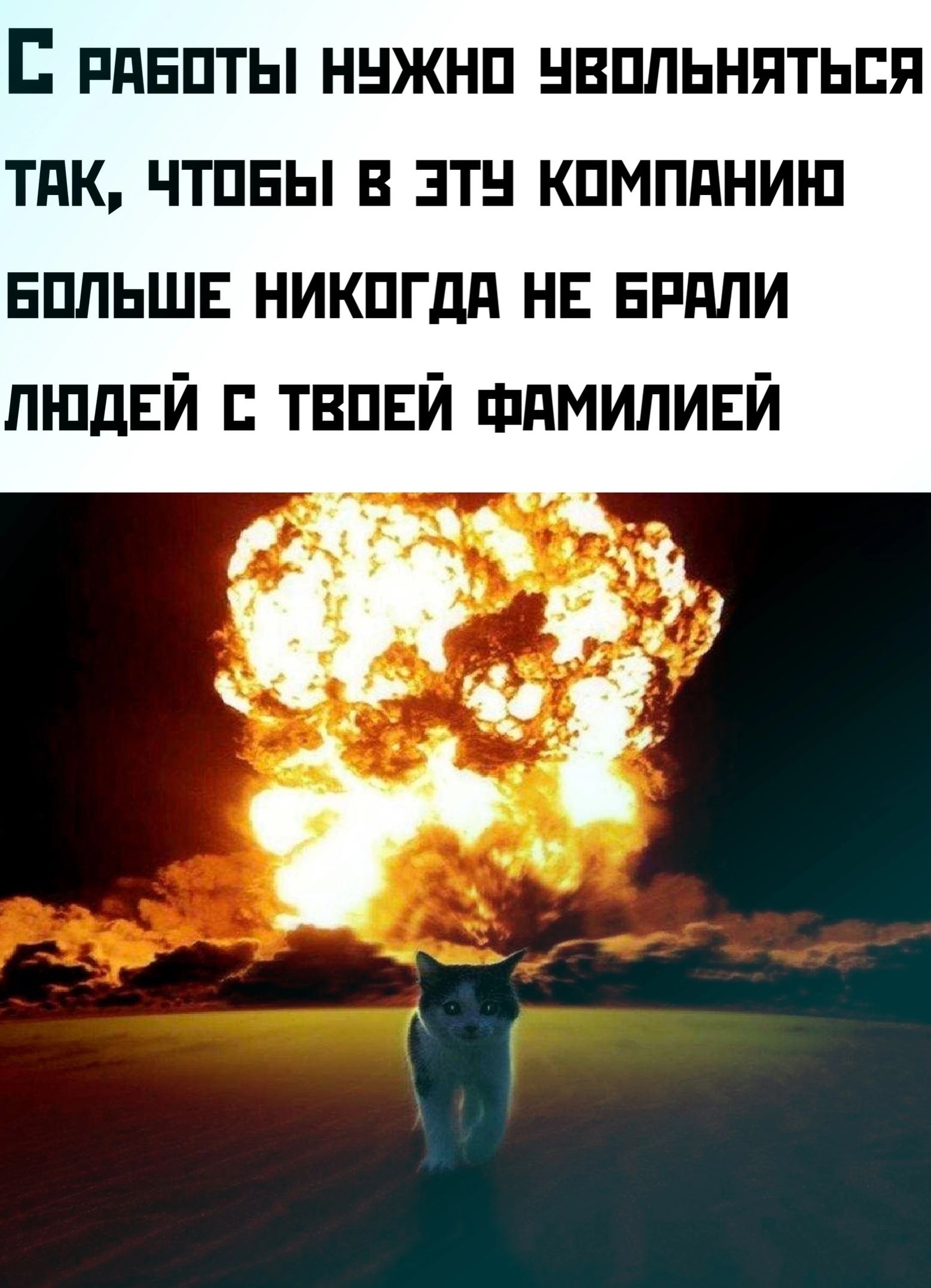 С РАБОТЫ НУЖНО УВОЛЬНЯТЬСЯ ТАК ЧТОБЫ В ЭТЧУ КОМПАНИЮ БОЛЬШЕ НИКОГДА НЕ БРАЛИ ЛЮДЕЙ С ТВОЕЙ ФАМИЛИЕЙ