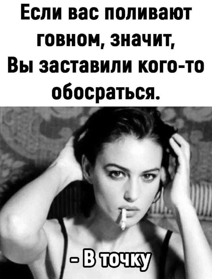 Если вас поливают говном значит Вы заставили кого то обосраться