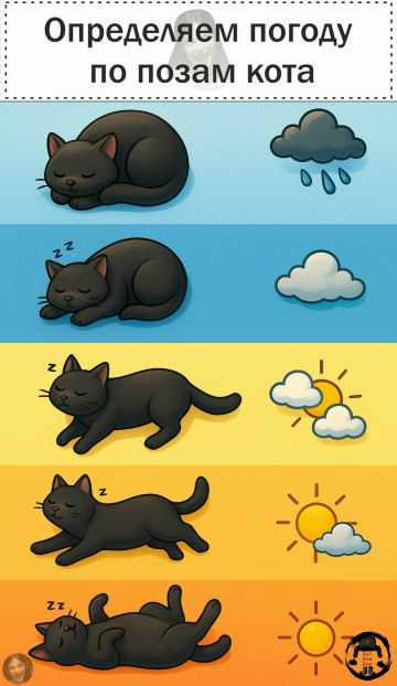 Определяем погоду по позам кота