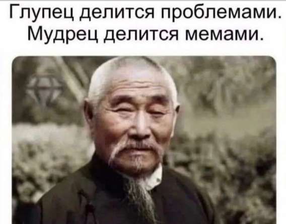 Глупец делится проблемами. Мудрец делится мемами.