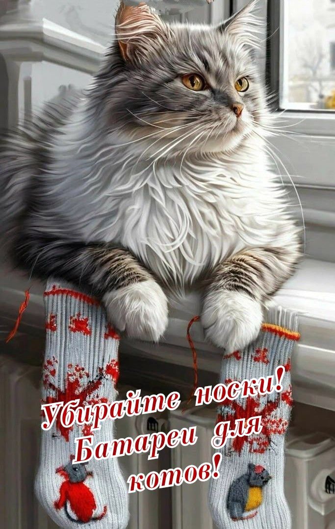 Убирайте носки! Батареи для котов!