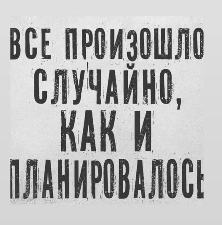 ВСЕ ПРОИЗОШЛО СЛУЧАЙНО, КАК И ПЛАНИРОВАЛОСЬ