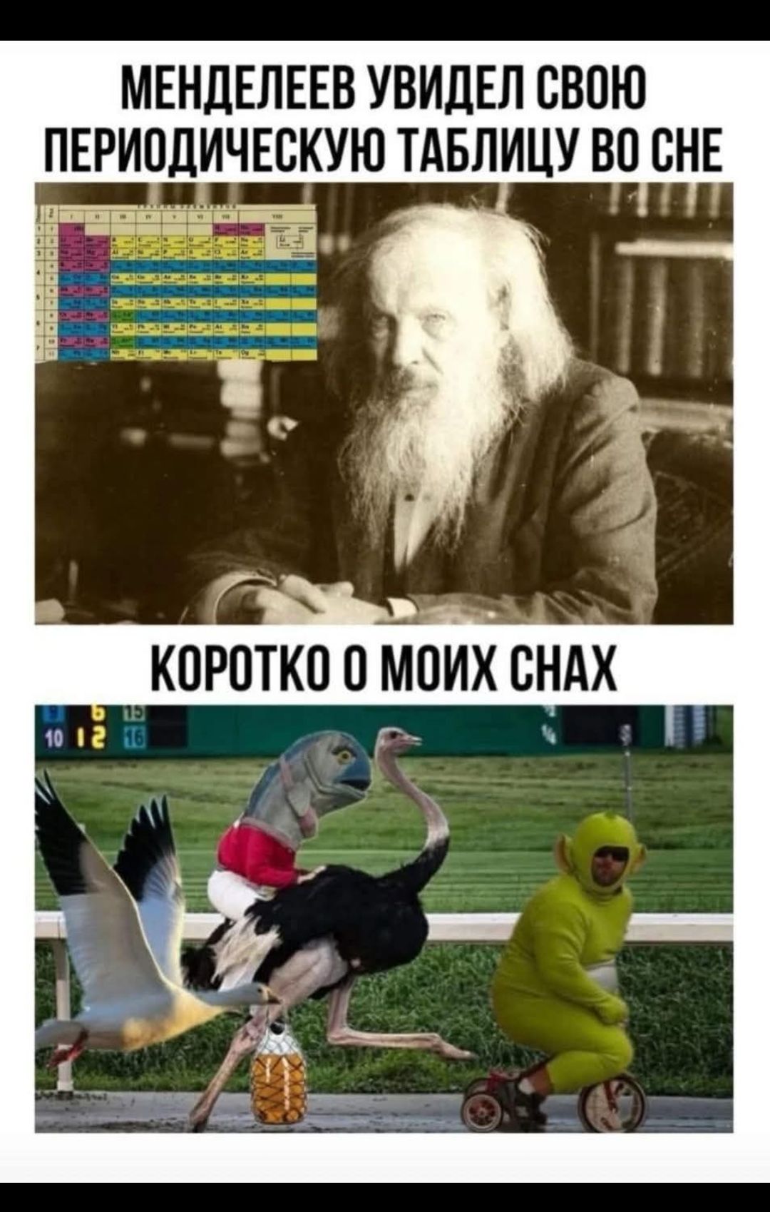 МЕНДЕЛЕЕВ УВИДЕЛ СВОЮ ПЕРИОДИЧЕСКУЮ ТАБЛИЦУ ВО СНЕ
Коротко о моих снах