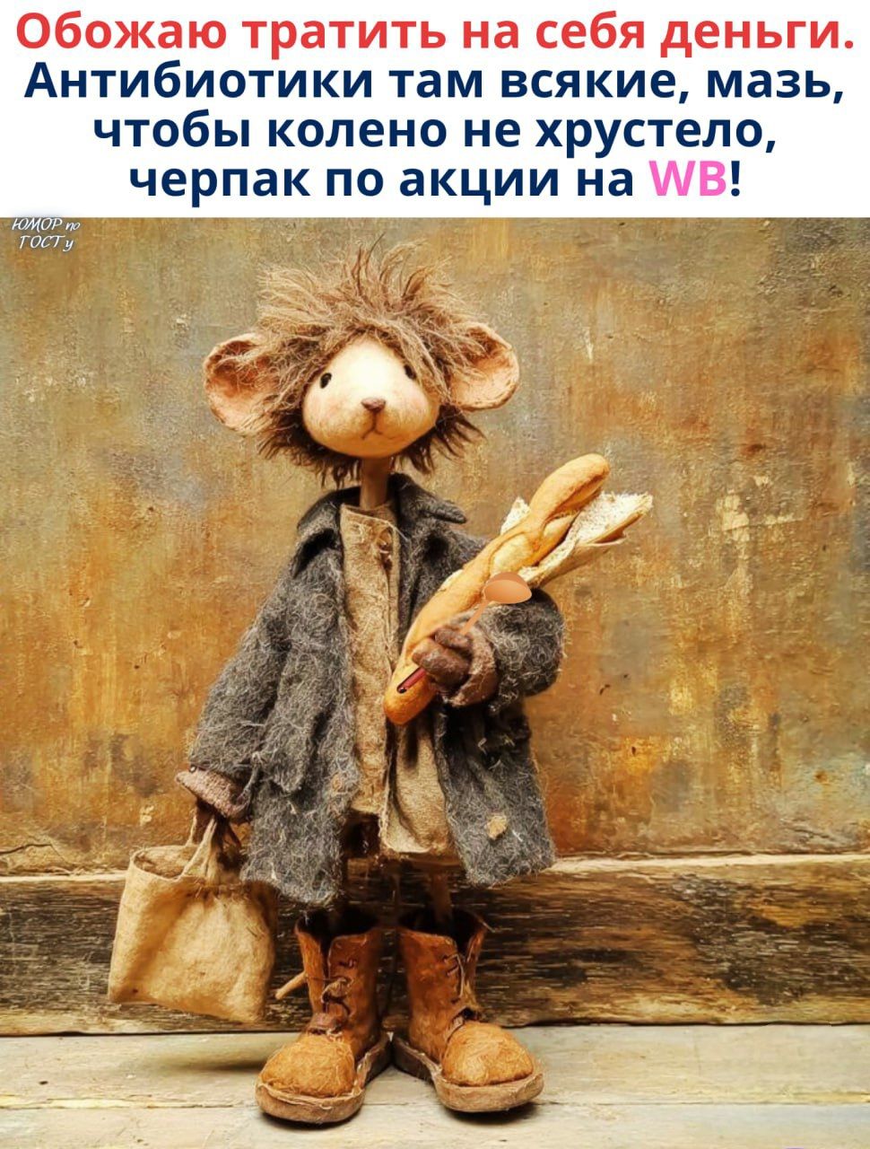 Обожаю тратить на себя деньги. Антибиотики там всякие, мазь, чтобы колено не хрустело, черпак по акции на WB!