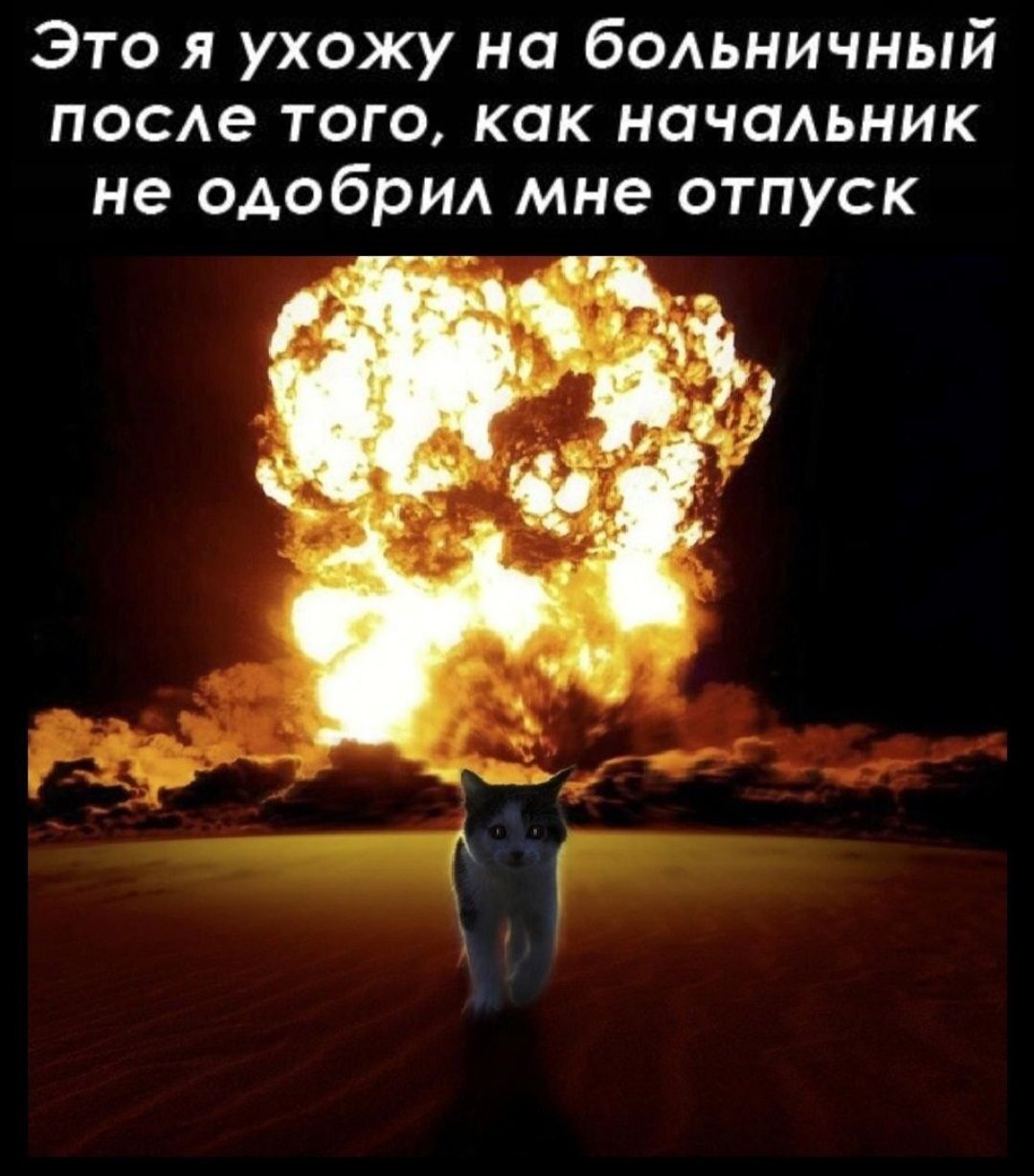 Это я ухожу на больничный после того, как начальник не одобрил мне отпуск