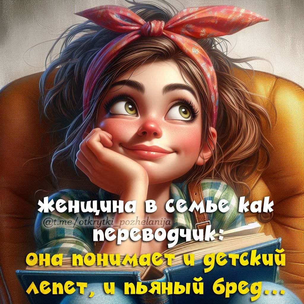 женщина в семье как переводчик- она понимает и детский лепет, и пьяный бред...