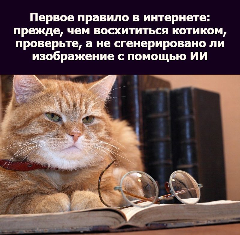Первое правило в интернете: прежде, чем восхититься котиком, проверьте, а не сгенерировано ли изображение с помощью ИИ