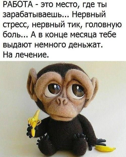 РАБОТА - это место, где ты зарабатываешь... Нервный стресс, нервный тик, головную боль... А в конце месяца тебе выдают немного денег. На лечение.
