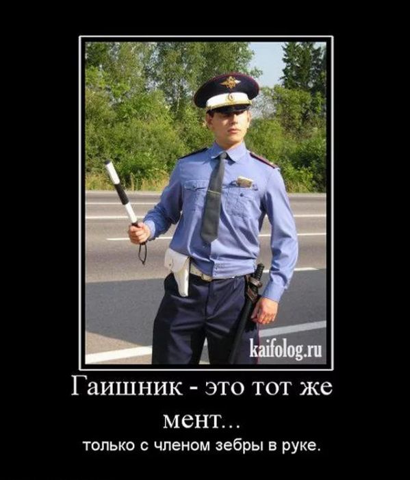 Гаишник - это тот же мент... только с членом зебры в руке.