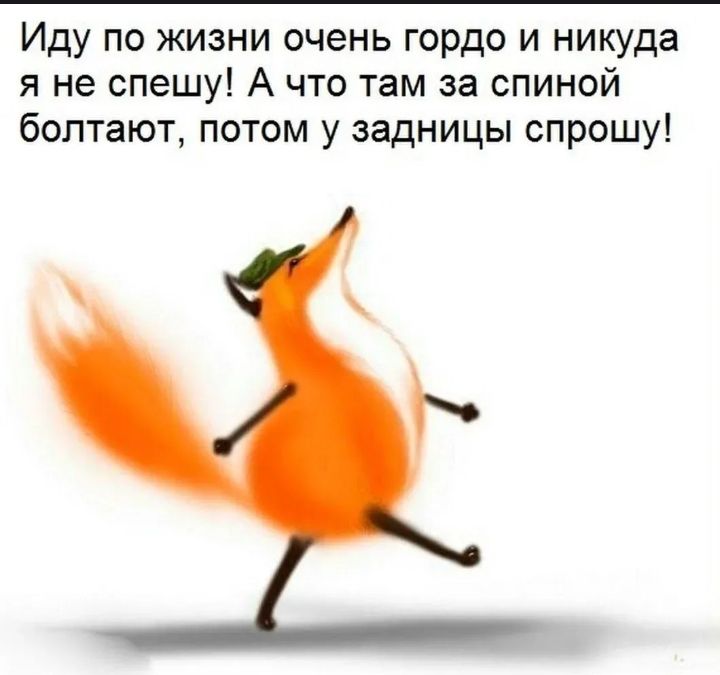 Иду по жизни очень гордо и никуда я не спешу! А че там за спиной болтают, потом у задницы спрошу!