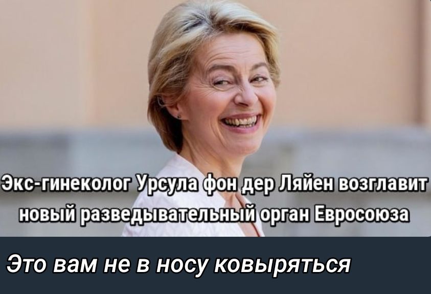 Экс-гинеколог Урсула фон дер Ляйен возглавит новый разведывательный орган Евросоюза
Это вам не в носу ковыряться