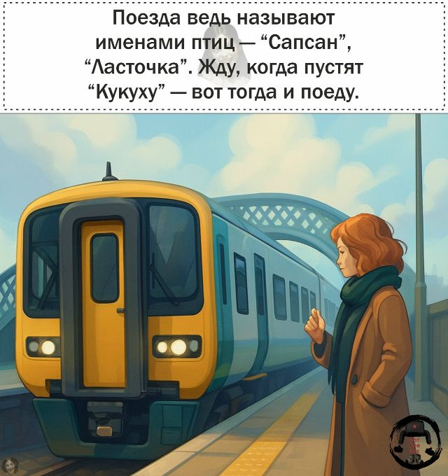 Поезда ведь называют именами птиц «Сапсан», «Ласточка». Жду, когда пустят «Кукух» — вот тогда и поеду.