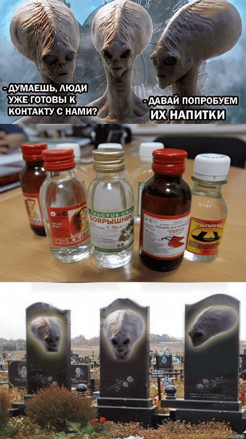 Думаешь, людям уже готовы к контакту с нами? - Давай попробуем их напитки