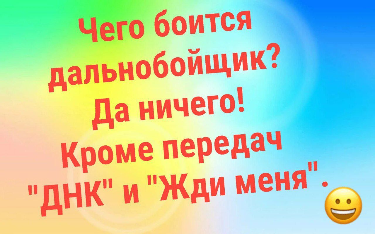 Чего боится дальнобойщик? Да ничего! Кроме передач 'ДНК' и 'Жди меня'.