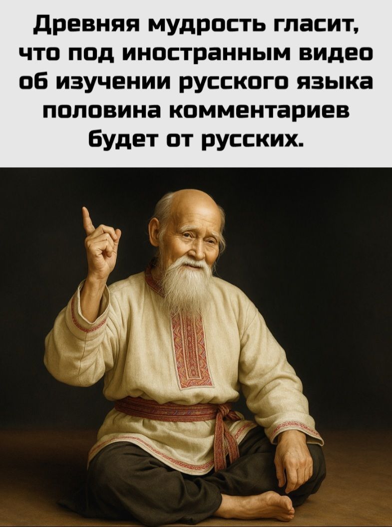Древняя мудрость гласит, что под иностранным видео об изучении русского языка половина комментариев будет от русских.