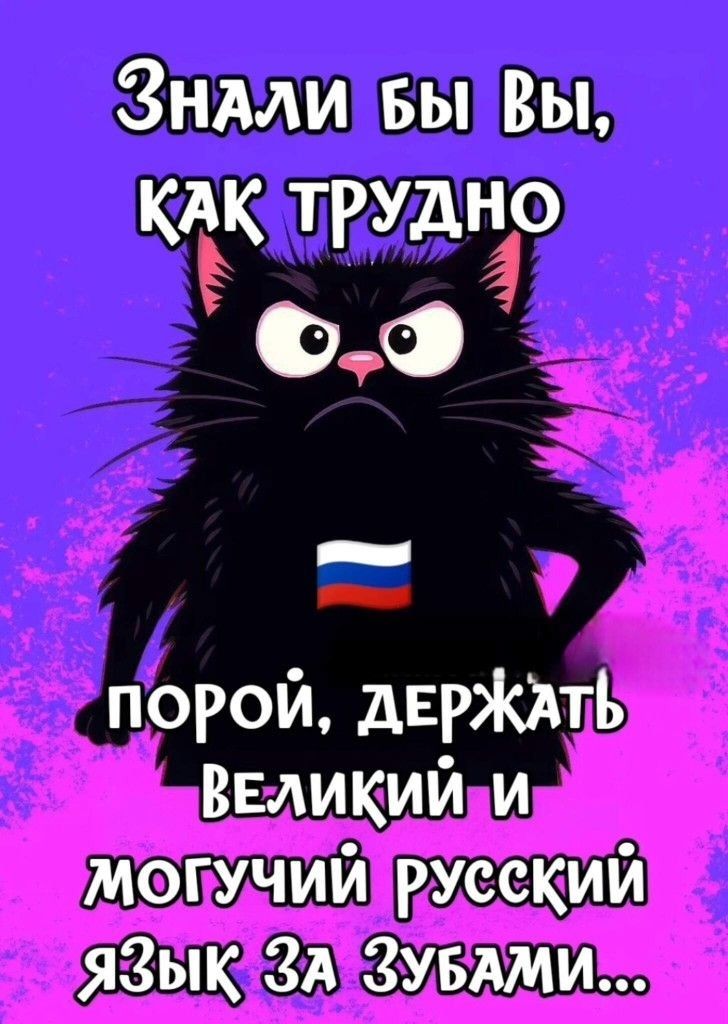 Знали бы Вы, как трудно порой, держать великий и могучий русский язык за зубами...