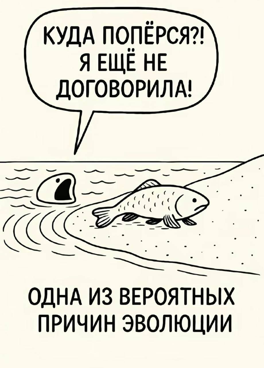 КУДА ПОПЁРСЯ?! Я ЕЩЁ НЕ ДОГОВОРИЛА! ОДНА ИЗ ВЕРОЯТНЫХ ПРИЧИН ЭВОЛЮЦИИ