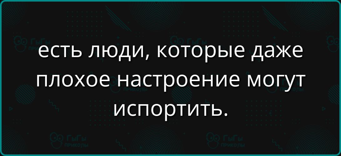 есть люди, которые даже плохое настроение могут испортить.