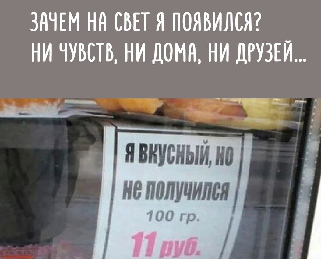 ЗАЧЕМ НА СВЕТ Я ПОЯВИЛСЯ? НИ ЧУВСТ, НИ ДОМА, НИ ДРУЗЕЙ... Я ВКУСНЫЙ, НО НЕ ПОЛУЧИВСЯ 100 гр. 11 руб.