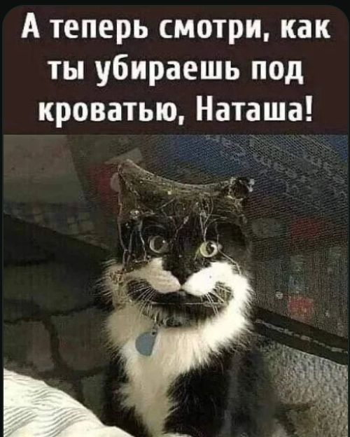 А теперь смотри, как ты убираешь под кроватью, Наташа!