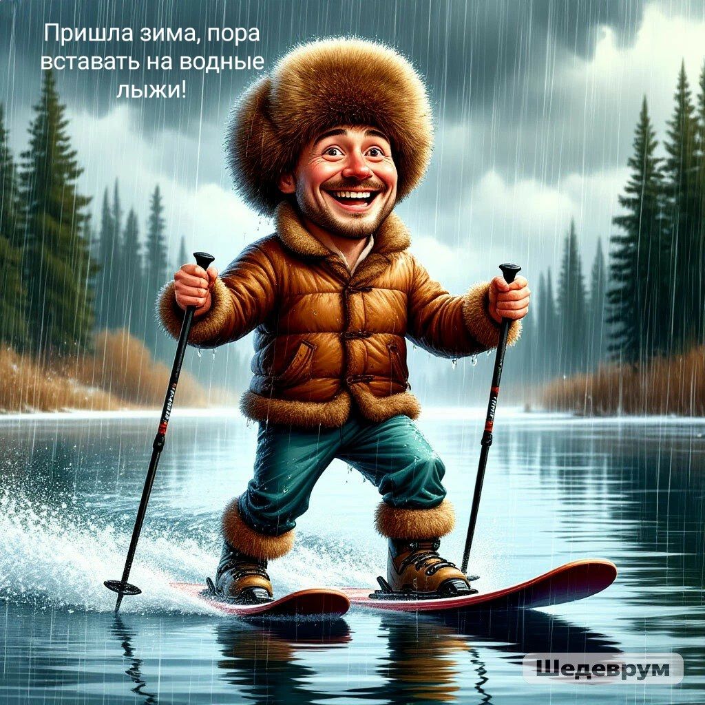 Пришла зима, пора вставать на водные лыжи!