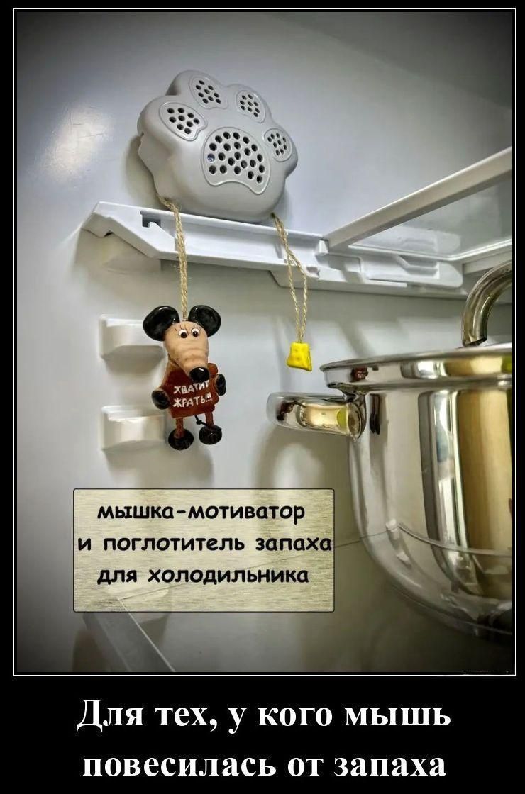 мышка-мотиватор и поглотитель запаха для холодильника
Для тех, у кого мышь повесилась от запаха